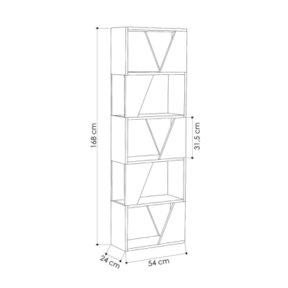 Стеллаж прямой FRAME BOOKCASE WHITE WHITE WHITE 54X24X168 СМ. (LEV00572)