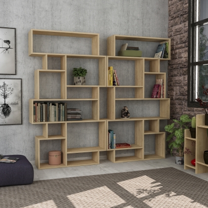 Стеллаж прямой KARMATO BOOKCASE OAK OAK  96X26X169 СМ. (LEV00577)