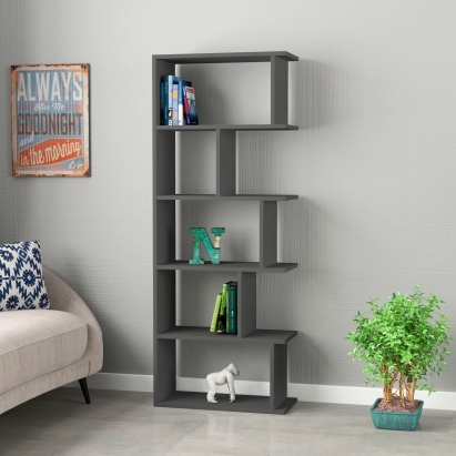 Стеллаж прямой TAPI BOOKCASE ANTHRACITE ANTHRACITE  62X30X159 СМ. (LEV00624)