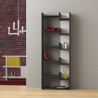 Стеллаж прямой OPPA BOOKCASE ANTHRACITE ANTHRACITE WHITE 69X22X162,4 СМ. (LEV00595)