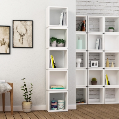 Стеллаж прямой MULTI BOOKCASE WHITE WHITE  32X22X167 СМ. (LEV00636)