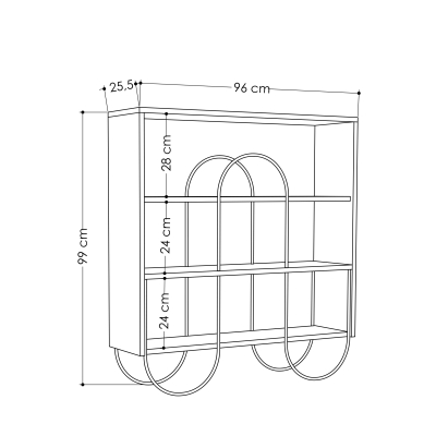 Стеллаж прямой NORFOLK CONSOLE WHITE WHITE  96X25,5X99 СМ. (LEV00702)