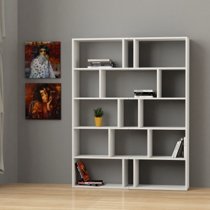 Стеллаж прямой TAPI BOOKCASE SET OF 2 WHITE WHITE  124X30X159 СМ. (LEV00631)