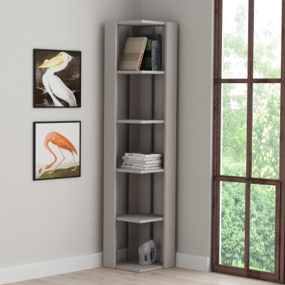 Стеллаж угловой NATI CORNER BOOKCASE LIGHT MOCHA LIGHT MOCHA LIGHT MOCHA 34X34X161 СМ. (LEV00712)