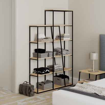 Стеллаж прямой PAL BOOKCASE OAK OAK  110X29X178 СМ. (LEV00655)