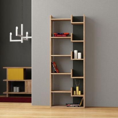 Стеллаж прямой OPPA BOOKCASE OAK OAK ANTHRACITE 69X22X162,4 СМ. (LEV00606)