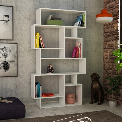 Стеллаж прямой KARMATO BOOKCASE WHITE WHITE  96X26X169 СМ. (LEV00576)