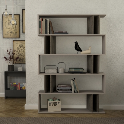 Стеллаж прямой PARTIRO BOOKCASE DARK COFFEE LIGHT MOCHA  110X26X161 СМ. (LEV00659)