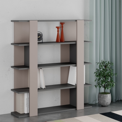 Стеллаж прямой TITA BOOKCASE LIGHT MOCHA ANTHRACITE LIGHT MOCHA 110X29X122 СМ. (LEV00688)