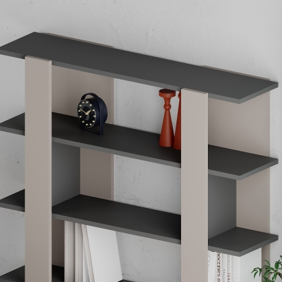 Стеллаж прямой TITA BOOKCASE LIGHT MOCHA ANTHRACITE LIGHT MOCHA 110X29X122 СМ. (LEV00688)