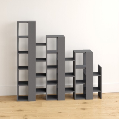 Стеллаж прямой LIFT SEPARATOR BOOKCASE ANTHRACITE ANTHRACITE ANTHRACITE 164X29X151 СМ. (LEV00714)