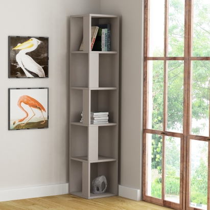 Стеллаж угловой PIANO BOOKCASE LIGHT MOCHA LIGHT MOCHA LIGHT MOCHA 31X31X159 СМ. (LEV00627)