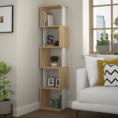 Стеллаж угловой PIRI BOOKCASE WHITE OAK  35X30X161 СМ. (LEV00674)