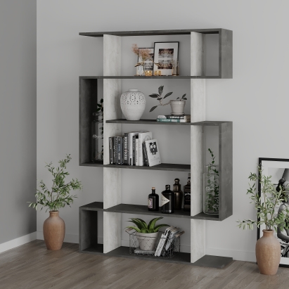 Стеллаж прямой MITO BOOKCASE ANCIENT WHITE RETRO GRAY  109X26X161 СМ. (LEV00691)