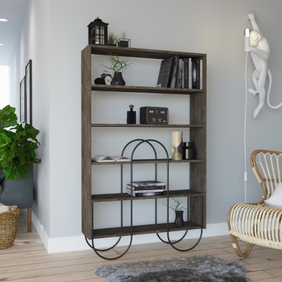 Стеллаж прямой NORFOLK BOOKCASE DARK COFFEE DARK COFFEE  97X25X159 СМ. (LEV00665)