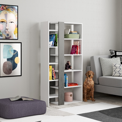 Стеллаж прямой LIFT BOOKCASE WHITE WHITE RETRO GRAY 80X29X151 СМ. (LEV00687)