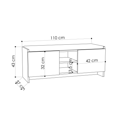 Обувница ZULLA BANK ANTHRACITE ANTHRACITE OAK 110X37X43 СМ. (LEV00731)