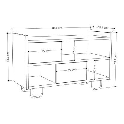 Обувница TROY BENCH WHITE WHITE OAK 84X36X54 СМ. (LEV00735)