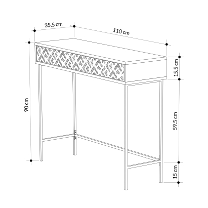 Консоль напольная HEATON CONSOLE HITIT HITIT HITIT 110X36X90 СМ. (LEV00720)