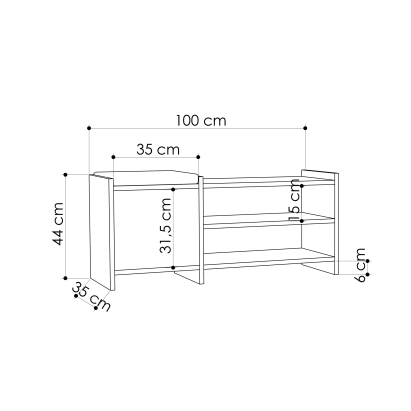 Обувница SUNNO HALL STAND OAK OAK OAK 100X35X44 СМ. (LEV00758)