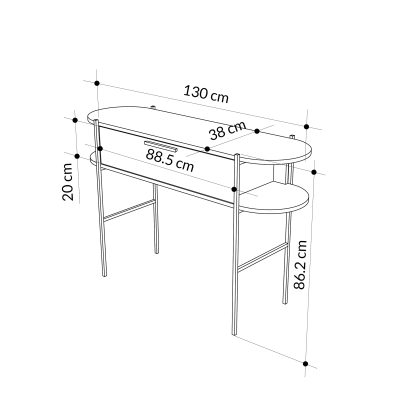 Консоль напольная OTIS CONSOLE OAK CARRARA OAK 130X38X86 СМ. (LEV00725)