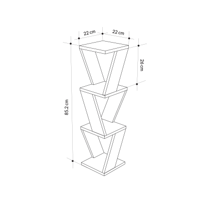 Полка угловая ZENA CORNER BOOKCASE LIGHT MOCHA LIGHT MOCHA 22X22X85 СМ. (LEV00865)