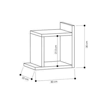 Полка фигурная BOX SHELF ANTHRACITE ANTHRACITE 30X22X30 СМ. (LEV00897)