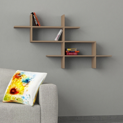 Полка фигурная HALIC BOOKCASE LIGHT MOCHA LIGHT MOCHA 150X22X82 СМ. (LEV00833)