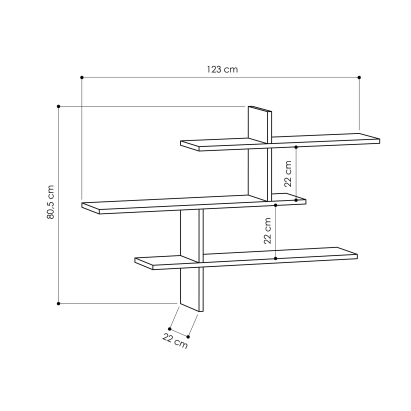 Полка фигурная LEO WALL SHELF LIGHT MOCHA LIGHT MOCHA 123X22X81 СМ. (LEV00929)