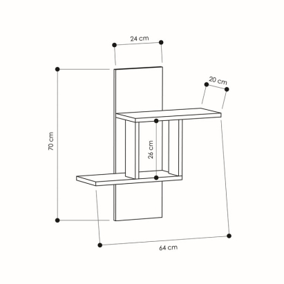 Полка фигурная MILL SHELF WHITE WHITE 64X20X70 СМ. (LEV00903)