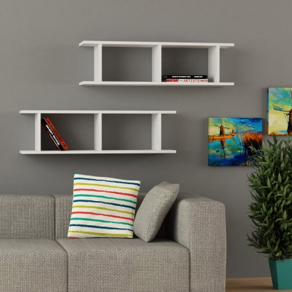 Полка прямая RAY BOOKCASE WHITE WHITE 100X22X28 СМ. (LEV00840)