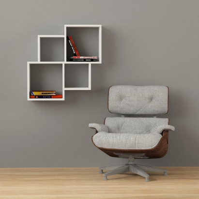 Полка фигурная OYO SHELF WHITE WHITE 100X22X72 СМ. (LEV00918)