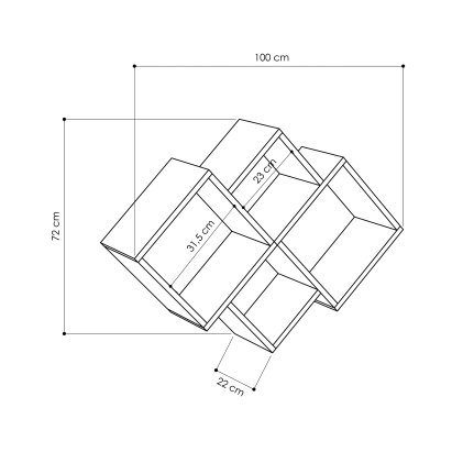 Полка фигурная OYO SHELF WHITE WHITE 100X22X72 СМ. (LEV00918)