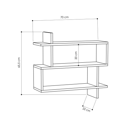 Полка прямая PARALEL BOOKCASE ANTHRACITE ANTHRACITE 70X22X65 СМ. (LEV00838)