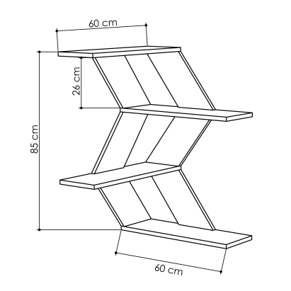 Полка угловая SEAM CORNER SHELF WHITE WHITE 60X60X85 СМ. (LEV00863)