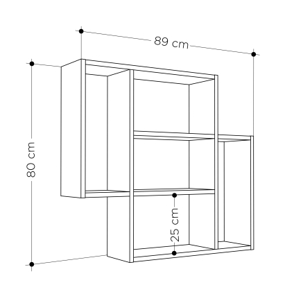 Полка фигурная MITO SHELF LIGHT MOCHA ANCIENT WHITE 89X20X80 СМ. (LEV00904)