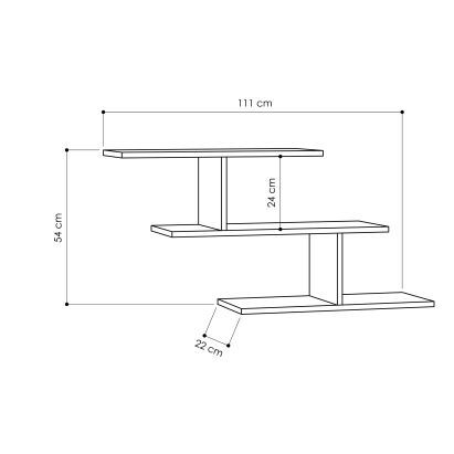 Полка прямая MISI BOOKCASE WHITE WHITE 104X22X54 СМ. (LEV00837)