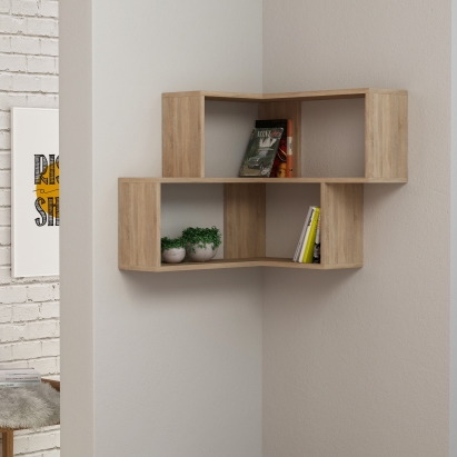 Полка угловая CORNER SHELF OAK OAK 70X20X62 СМ. (LEV00895)