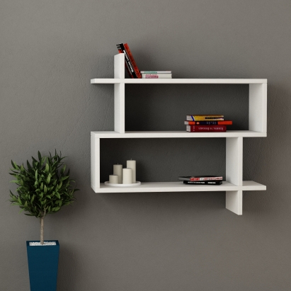 Полка прямая PARALEL BOOKCASE WHITE WHITE 70X22X65 СМ. (LEV00839)