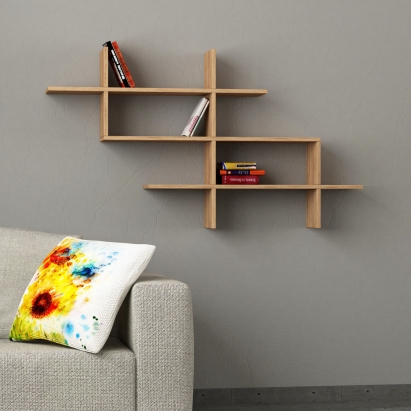 Полка фигурная HALIC BOOKCASE OAK OAK 150X22X82 СМ. (LEV00832)