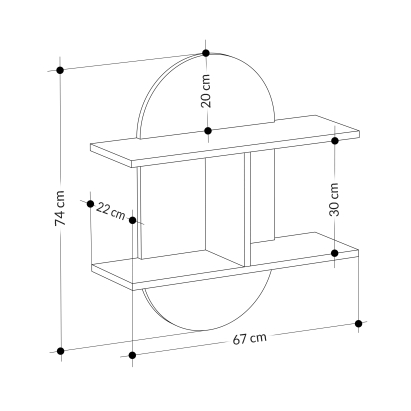 Полка фигурная AURO WALL SHELF WHITE WHITE 67X22X74 СМ. (LEV00935)