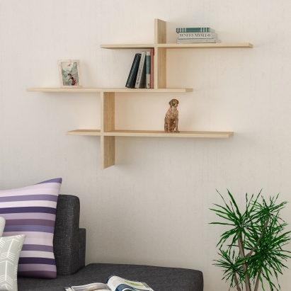 Полка фигурная LEO WALL SHELF OAK OAK 123X22X81 СМ. (LEV00930)