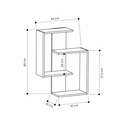 Полка фигурная PARANOID SHELF ANTHRACITE HITIT 64X22X85 СМ. (LEV00924)