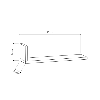 Полка прямая L-MODEL SHELF LIGHT MOCHA LIGHT MOCHA 50X20X14 СМ. (LEV00874)