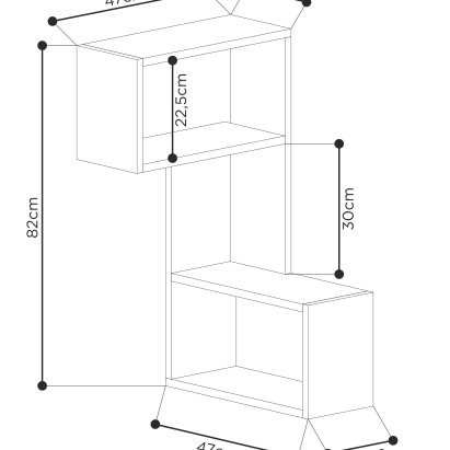 Полка угловая PART CORNER SHELF ANTHRACITE ANTHRACITE 47X47X82 СМ. (LEV00857)