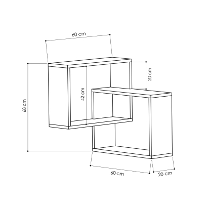 Полка угловая TANARO B CORNER BOOKCASE OAK OAK 60X20X68 СМ. (LEV00854)