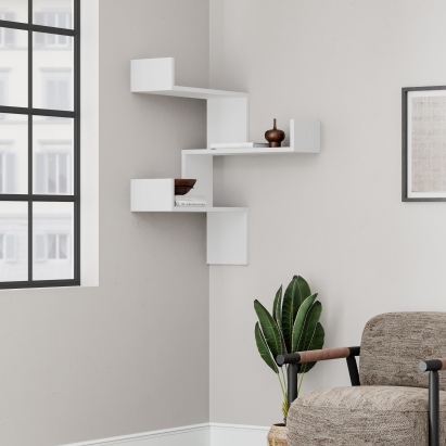 Полка угловая LUKSA CORNER BOOKCASE WHITE WHITE 60X60X90 СМ. (LEV00851)