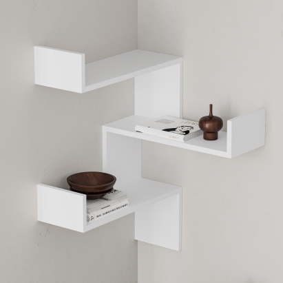 Полка угловая LUKSA CORNER BOOKCASE WHITE WHITE 60X60X90 СМ. (LEV00851)