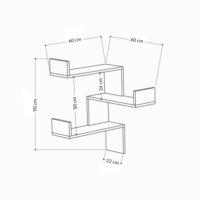 Полка угловая LUKSA CORNER BOOKCASE WHITE WHITE 60X60X90 СМ. (LEV00851)