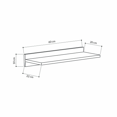 Полка прямая SIMPLE SHELF WHITE WHITE 60X24X10 СМ. (LEV00880)